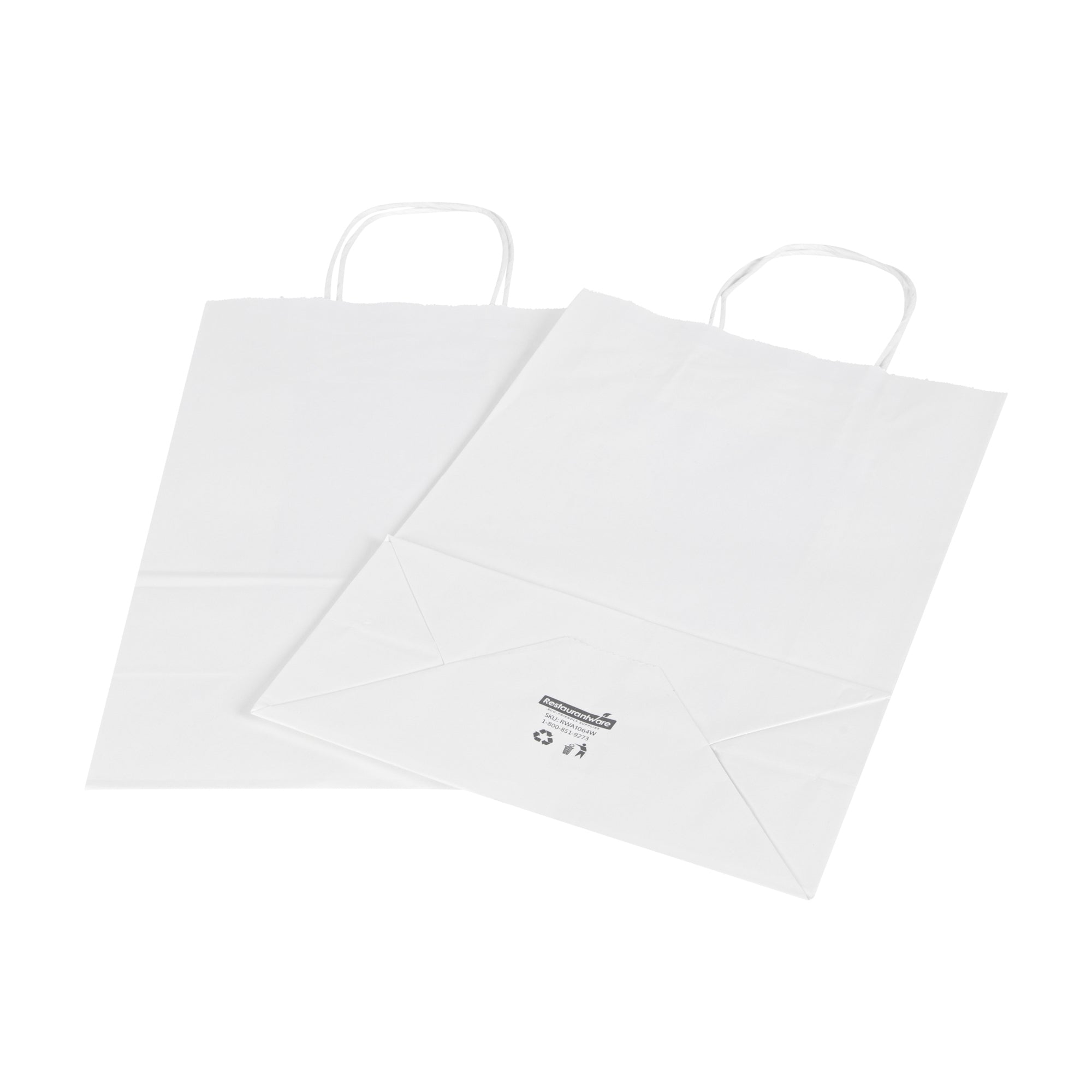 Saving Nature White Paper Retail Bag - with Handles - 7 3/4" x 4" x 11 1/2" - 100 count box