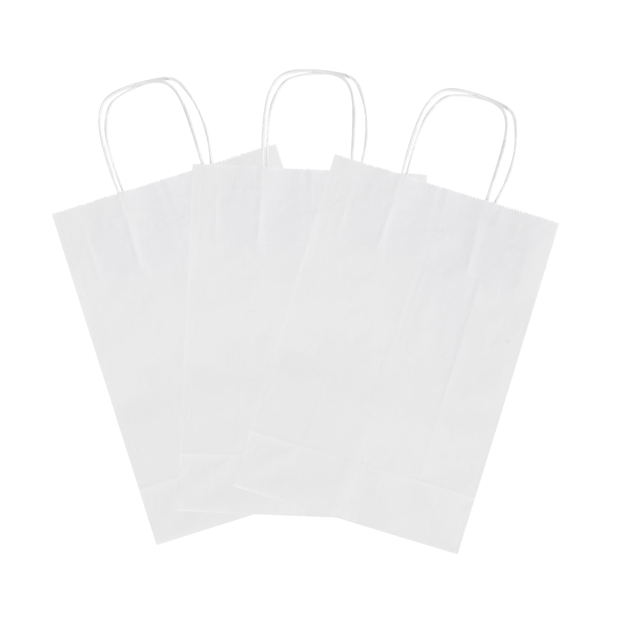 Saving Nature White Paper Retail Bag - with Handles - 7 3/4" x 4" x 11 1/2" - 100 count box
