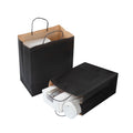 Saving Nature Black Paper Retail Bag - with Handles - 10 1/4" x 5 1/2" x 12 1/2" - 100 count box