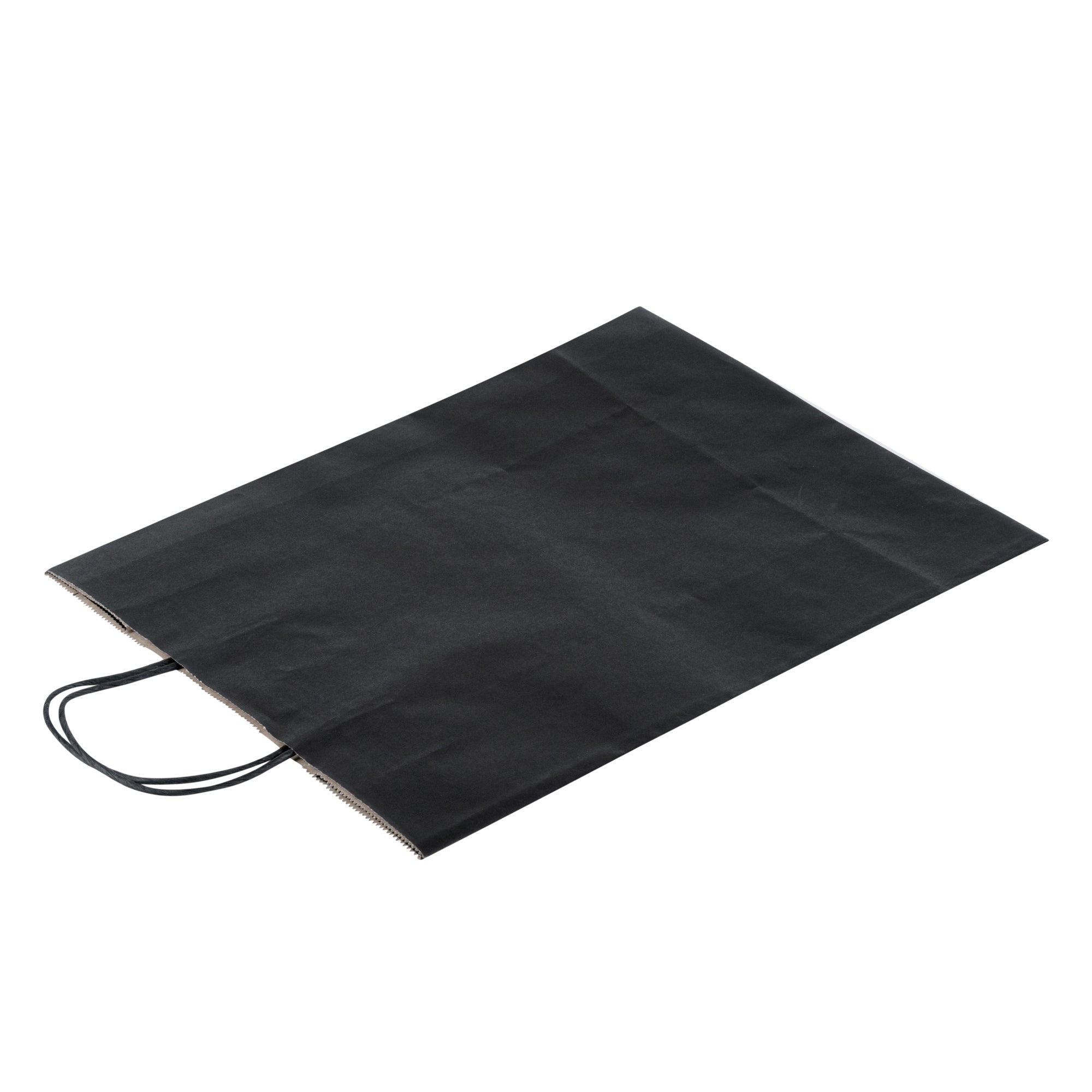 Saving Nature Black Paper Retail Bag - with Handles - 12 1/2" x 6 1/4" x 17" - 100 count box