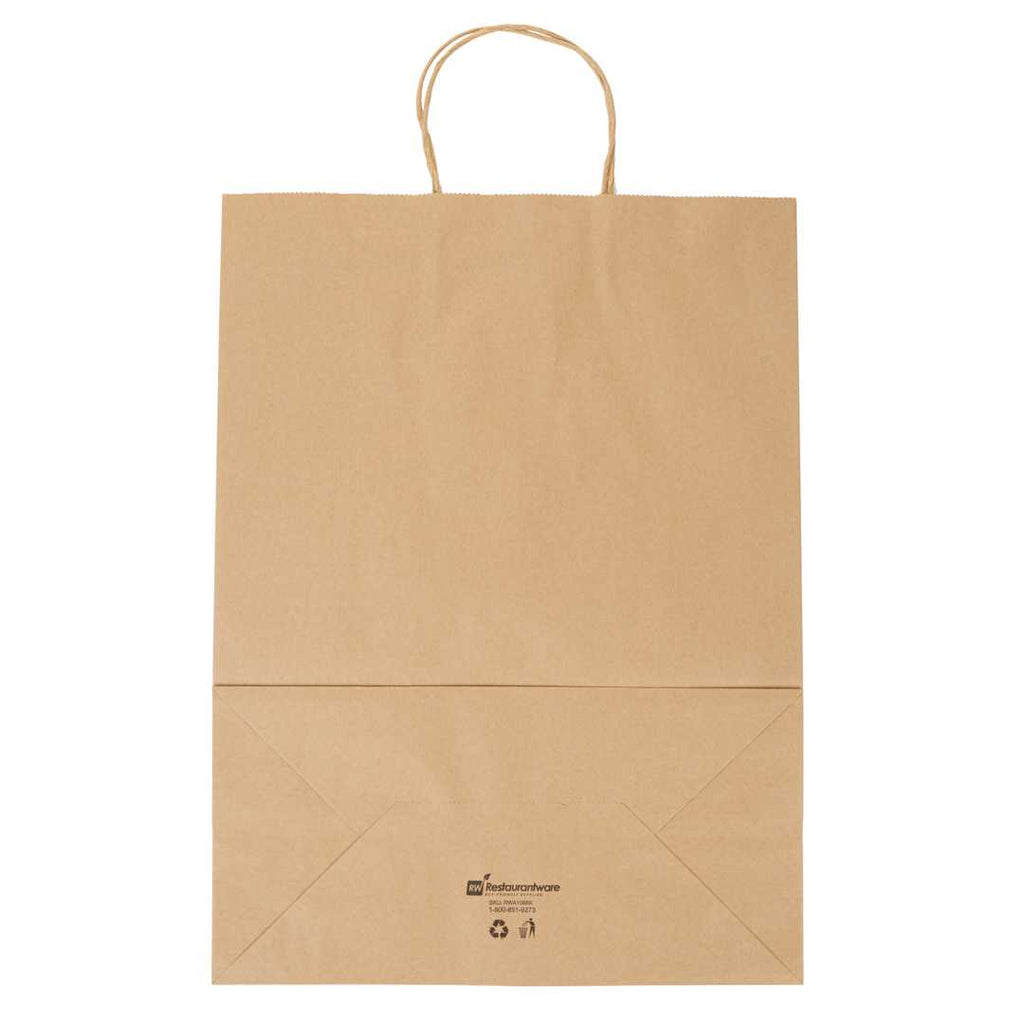 Saving Nature Kraft Paper Retail Bag - with Handles - 12 1/2" x 6 1/4" x 17" - 100 count box