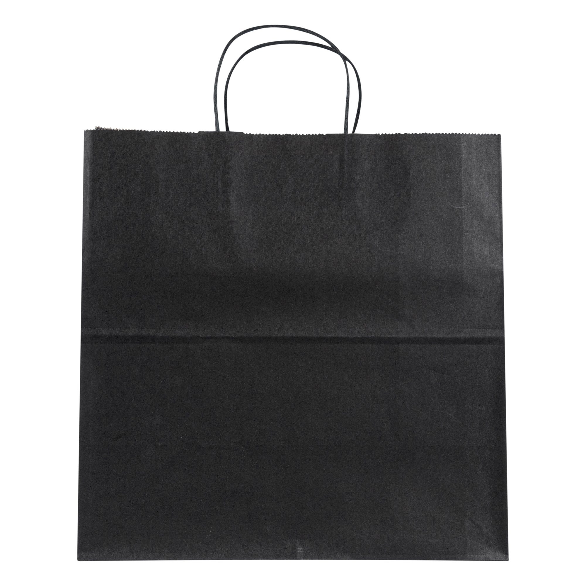 Saving Nature Black Paper Retail Bag - with Handles - 12 1/2" x 6 1/4" x 12 1/4" - 100 count box