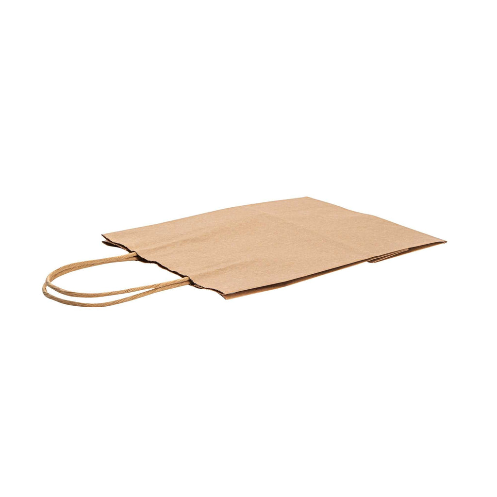 Saving Nature Kraft Paper Retail Bag - with Handles - 7" x 3 1/4" x 8 1/2" - 100 count box