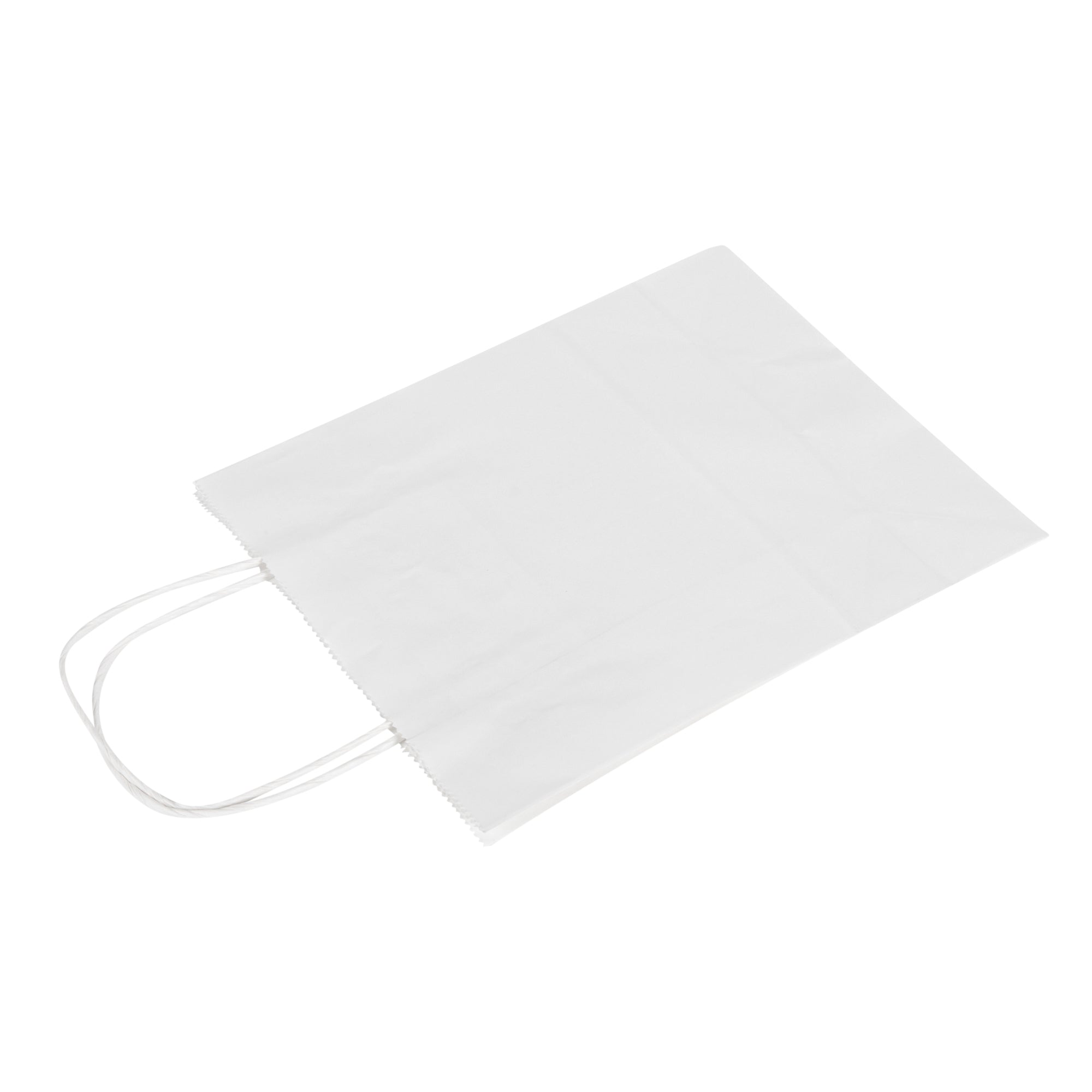 Saving Nature White Paper Retail Bag - with Handles - 7" x 3 1/4" x 8 1/2" - 100 count box