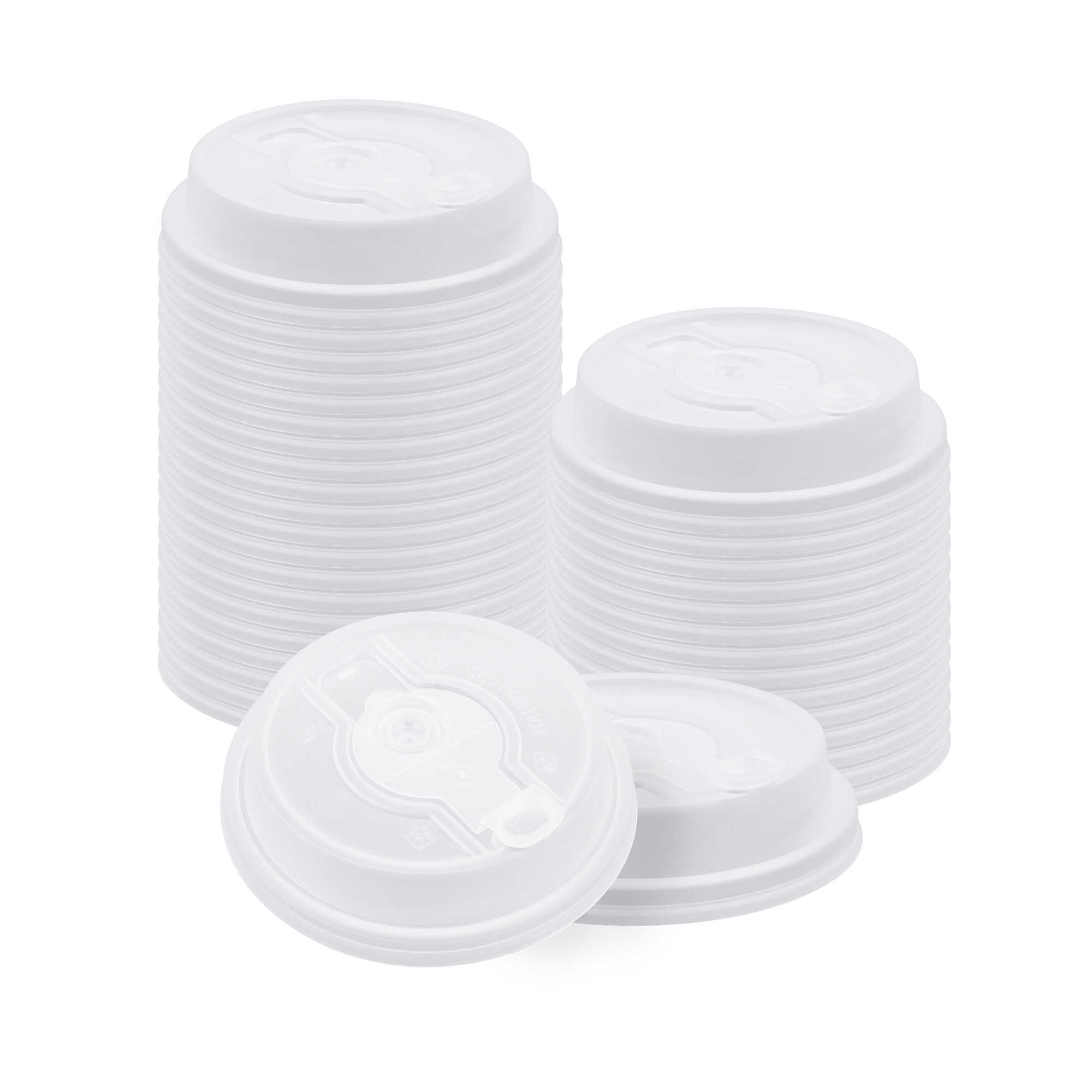 Restpresso Clear Plastic 2-in-1 Straw or Sippy Coffee Cup Lid - with Detachable Double Plug, Fits 8, 12, 16 and 20 oz - 500 count box