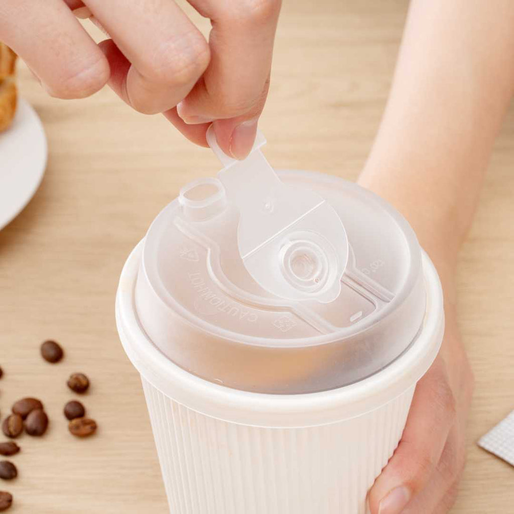 Restpresso Clear Plastic 2-in-1 Straw or Sippy Coffee Cup Lid - with Detachable Double Plug, Fits 8, 12, 16 and 20 oz - 500 count box