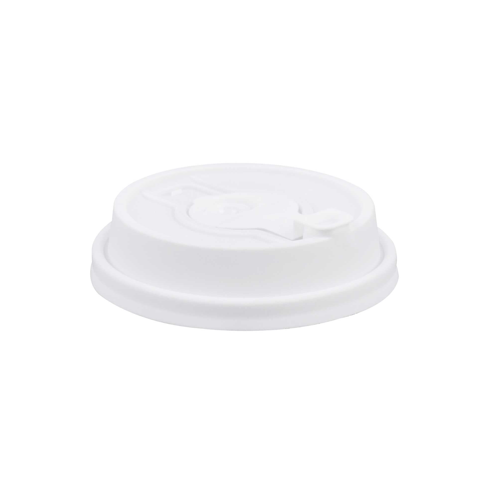 Restpresso White Plastic 2-in-1 Straw or Sippy Coffee Cup Lid - with Detachable Double Plug, Fits 8, 12, 16 and 20 oz - 25 count box