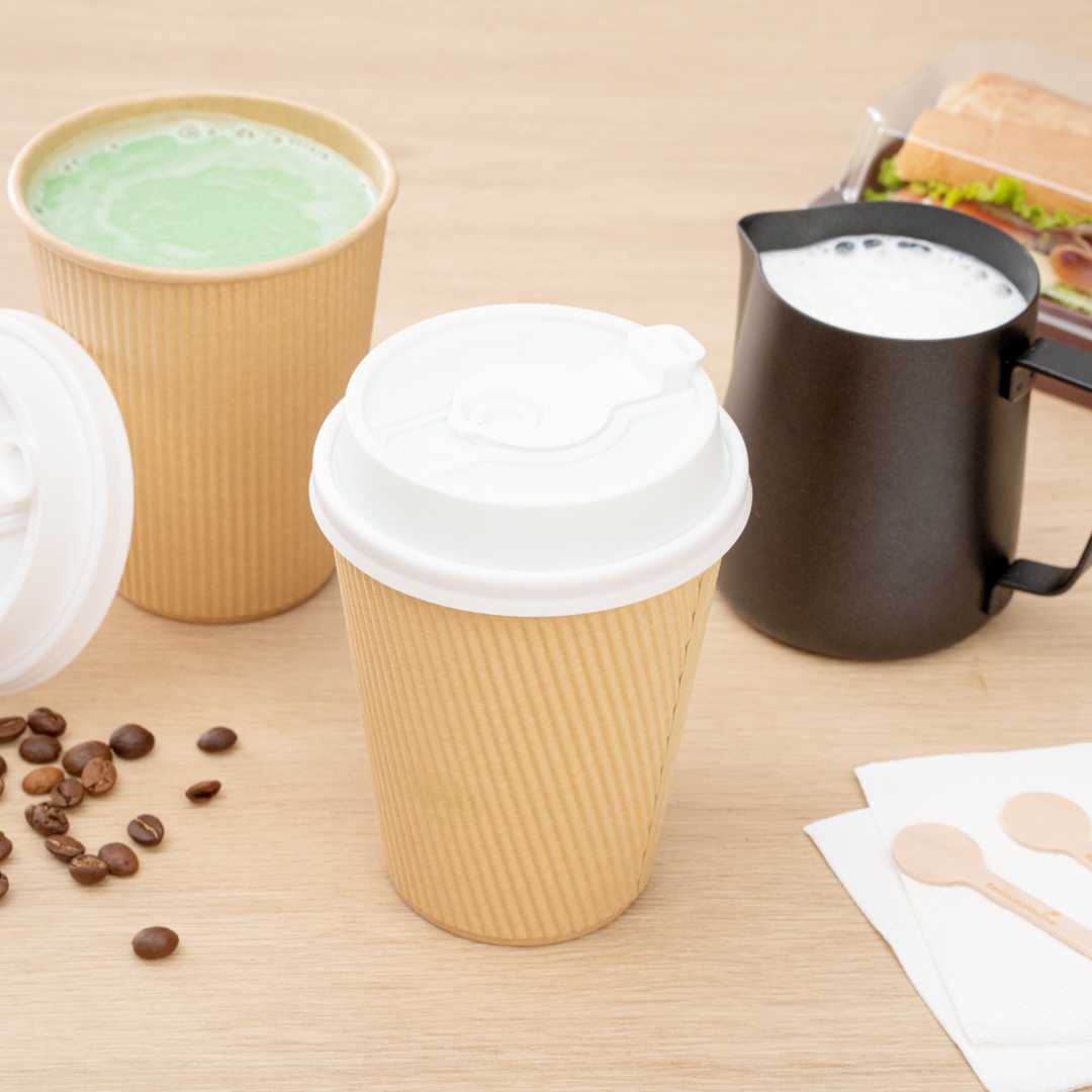 Restpresso White Plastic 2-in-1 Straw or Sippy Coffee Cup Lid - with Detachable Double Plug, Fits 8, 12, 16 and 20 oz - 25 count box