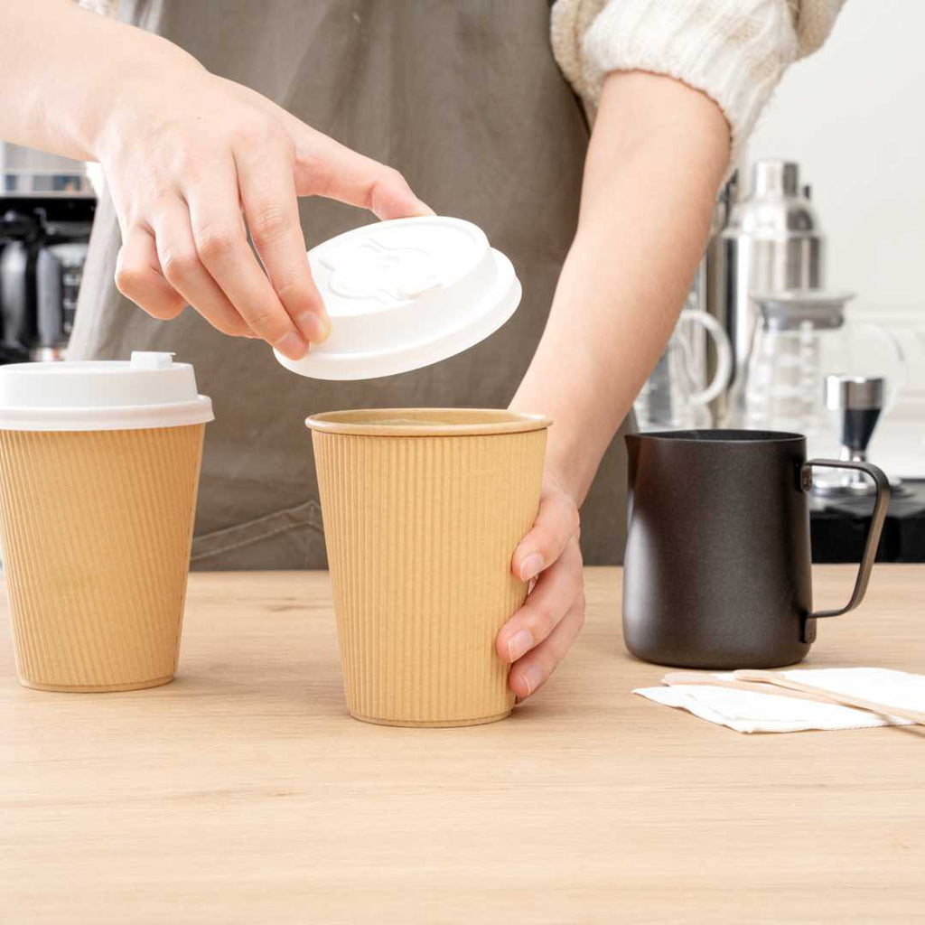 Restpresso White Plastic 2-in-1 Straw or Sippy Coffee Cup Lid - with Detachable Double Plug, Fits 8, 12, 16 and 20 oz - 500 count box