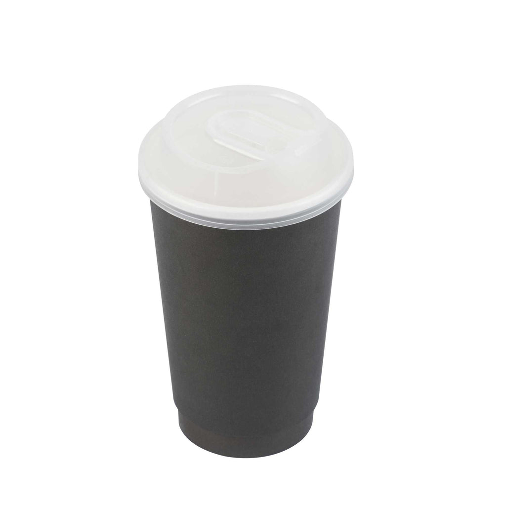 Restpresso Clear Plastic Coffee Cup Lid - with Detachable Plug, Fits 8, 12, 16 and 20 oz - 25 count box