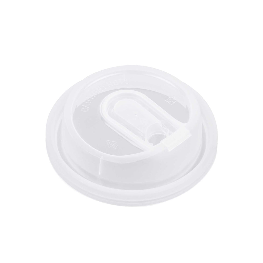 Restpresso Clear Plastic Coffee Cup Lid - with Detachable Plug, Fits 8, 12, 16 and 20 oz - 25 count box
