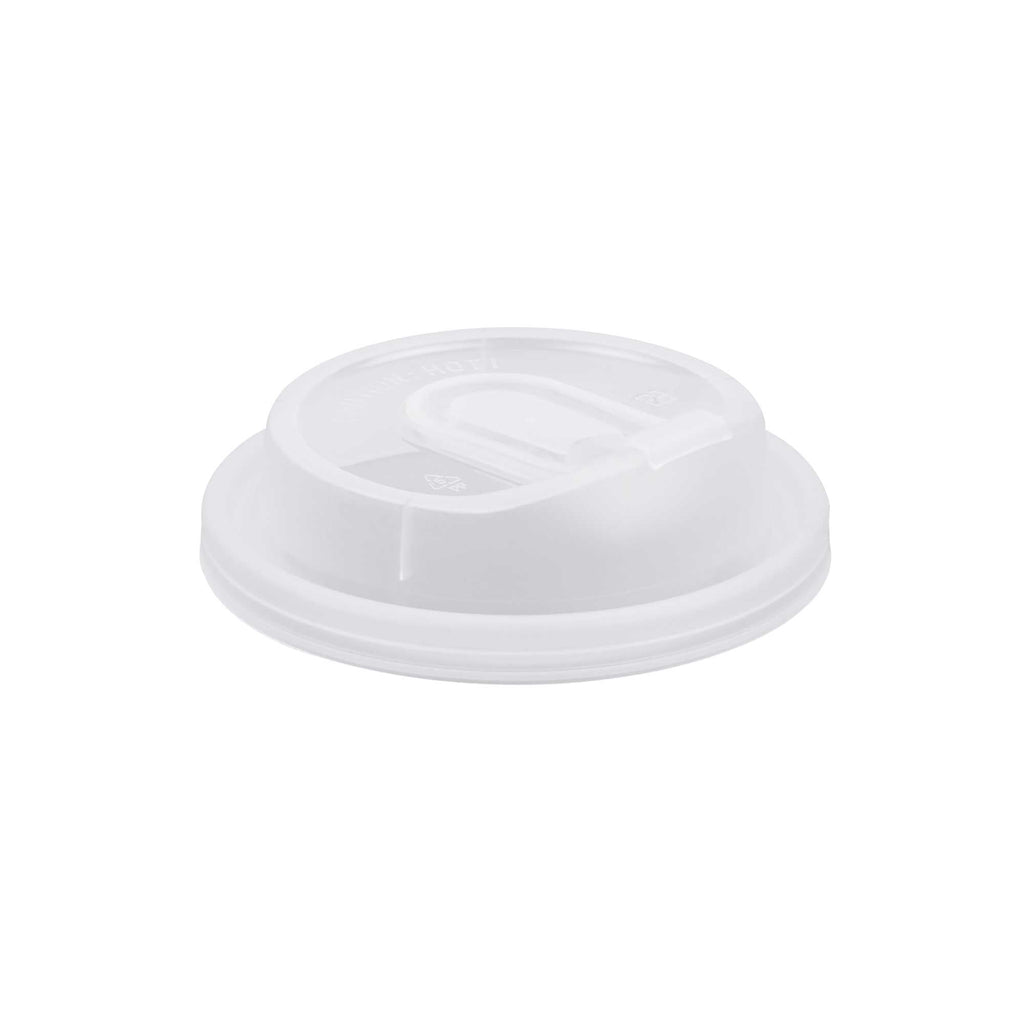Restpresso Clear Plastic Coffee Cup Lid - with Detachable Plug, Fits 8, 12, 16 and 20 oz - 25 count box