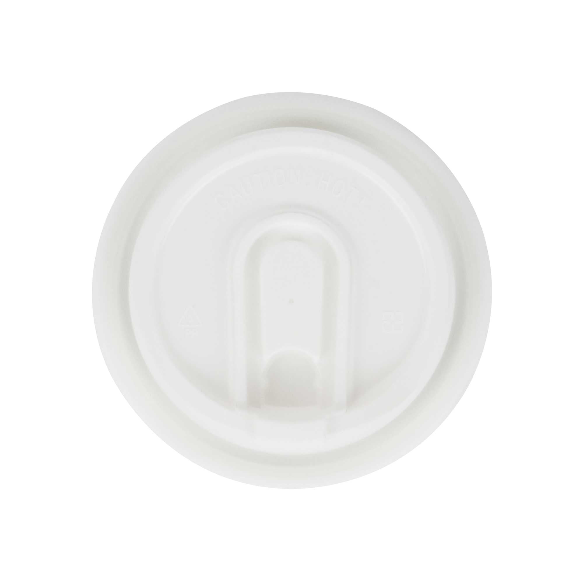 Restpresso White Plastic Coffee Cup Lid - with Detachable Plug, Fits 8, 12, 16 and 20 oz - 500 count box