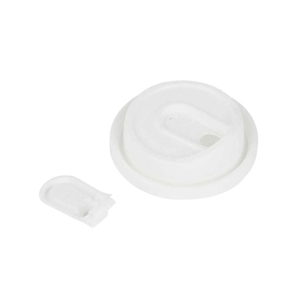 Restpresso White Plastic Coffee Cup Lid - with Detachable Plug, Fits 8, 12, 16 and 20 oz - 500 count box