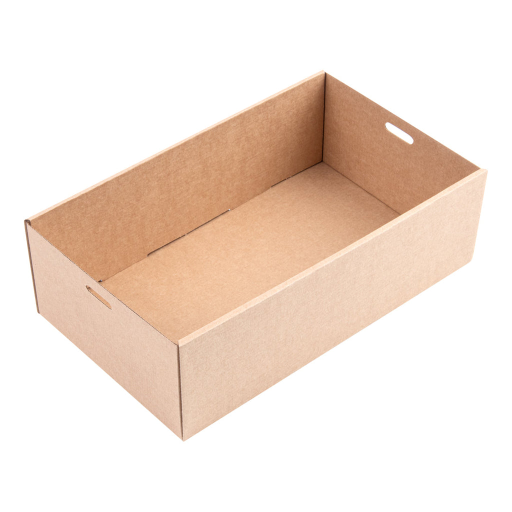 Cater Tek Rectangle Kraft Paper Catering Box - with Window Lid - 10 1/4" x 6" x 3 1/4" - 10 count box