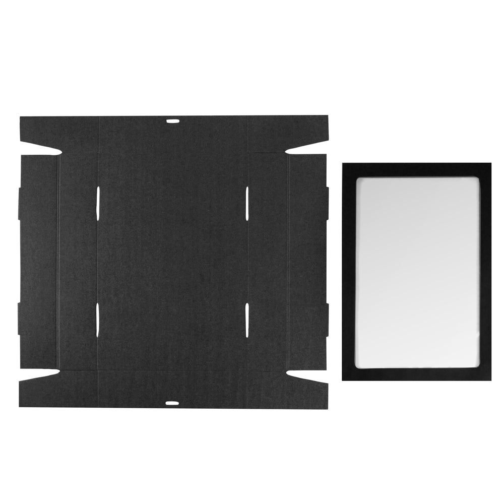 Cater Tek Rectangle Black Paper Catering Box - with Window Lid - 18" x 12 1/4" x 3 1/4" - 100 count box