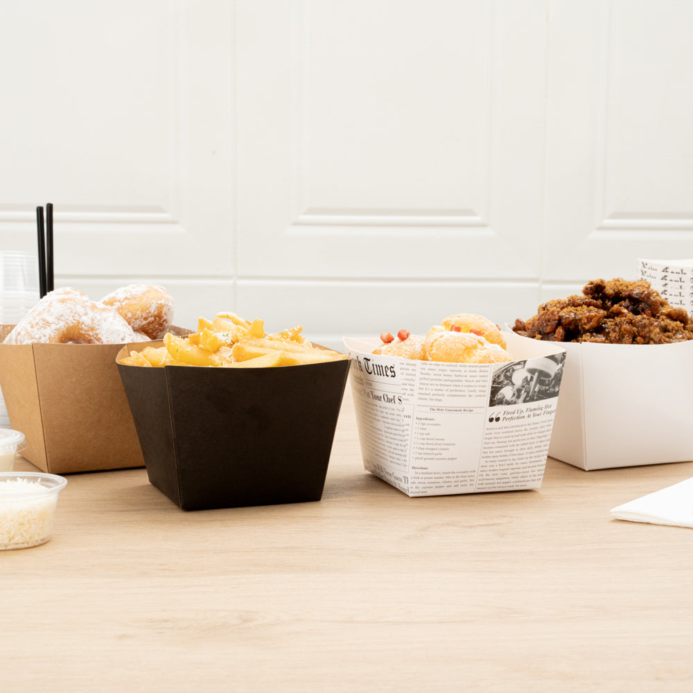 Bio Tek Square Black Paper Snack Box - 4 1/4" x 4 1/4" x 3 1/4" - 200 count box