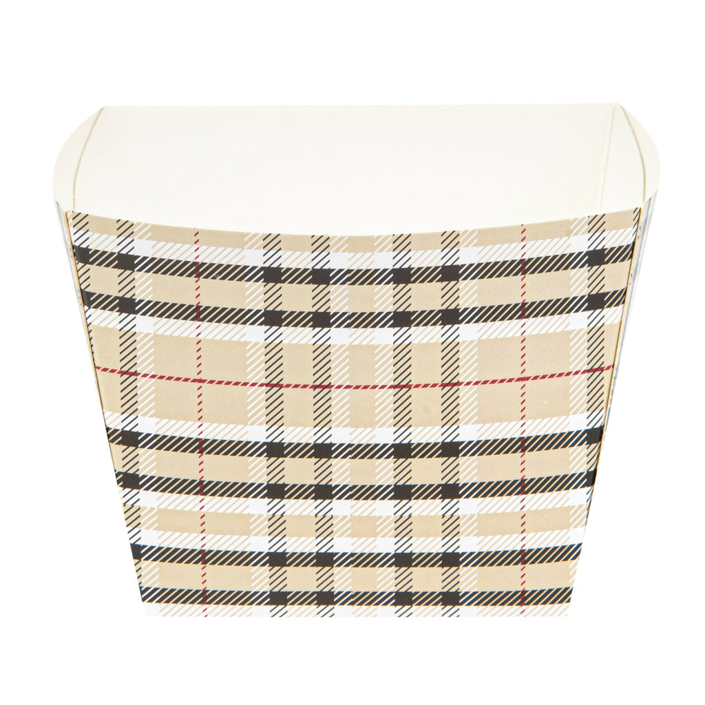 Bio Tek Square Plaid Paper Snack Box - 4 1/4" x 4 1/4" x 3 1/4" - 200 count box