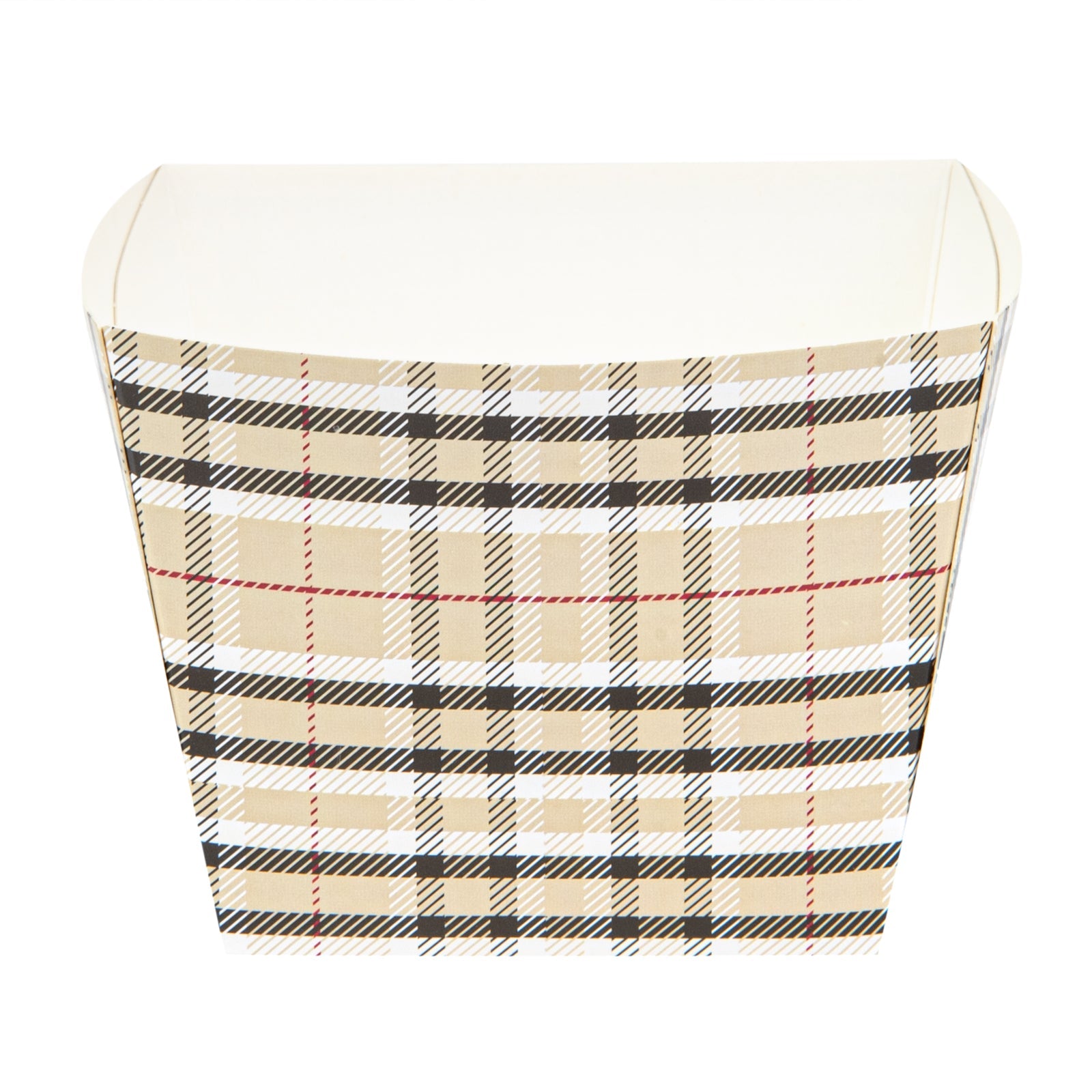 Bio Tek Square Plaid Paper Snack Box - 4 1/4" x 4 1/4" x 3 1/4" - 200 count box