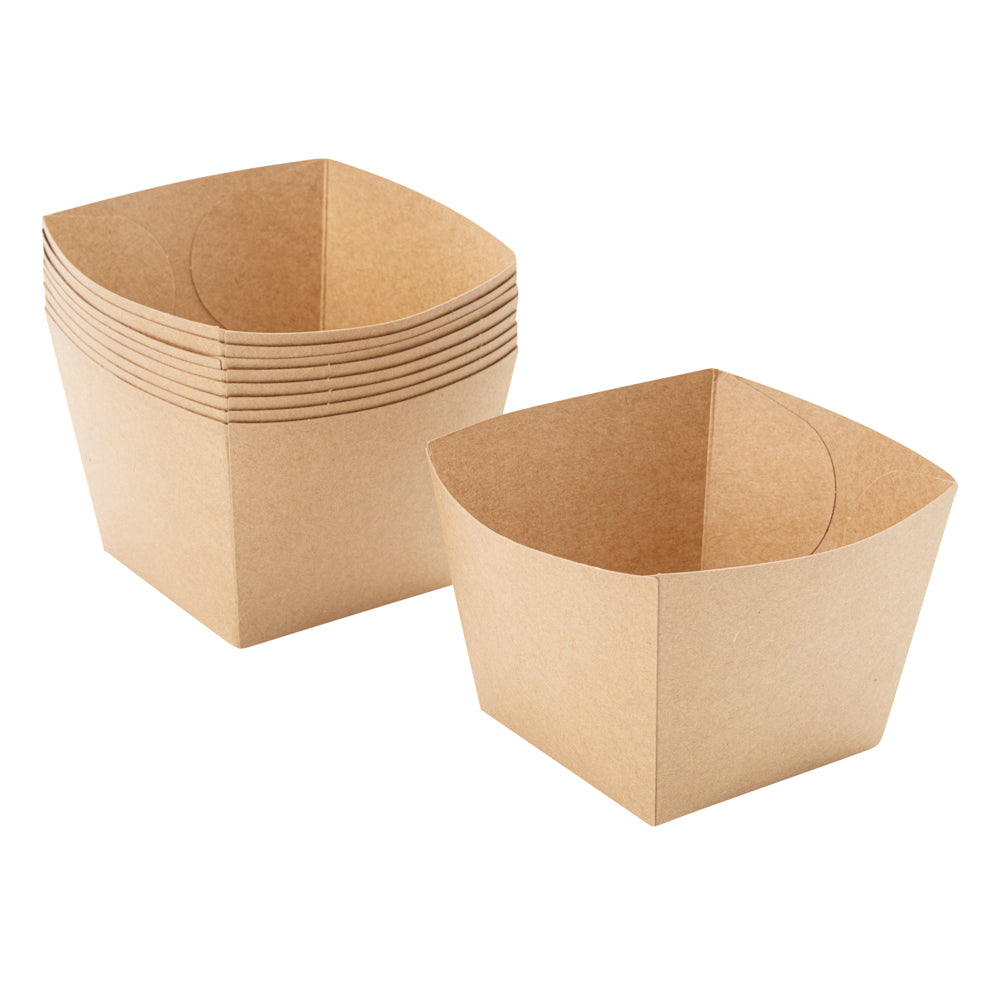 Bio Tek Square Kraft Paper Snack Box - 4 1/4" x 4 1/4" x 3 1/4" - 200 count box