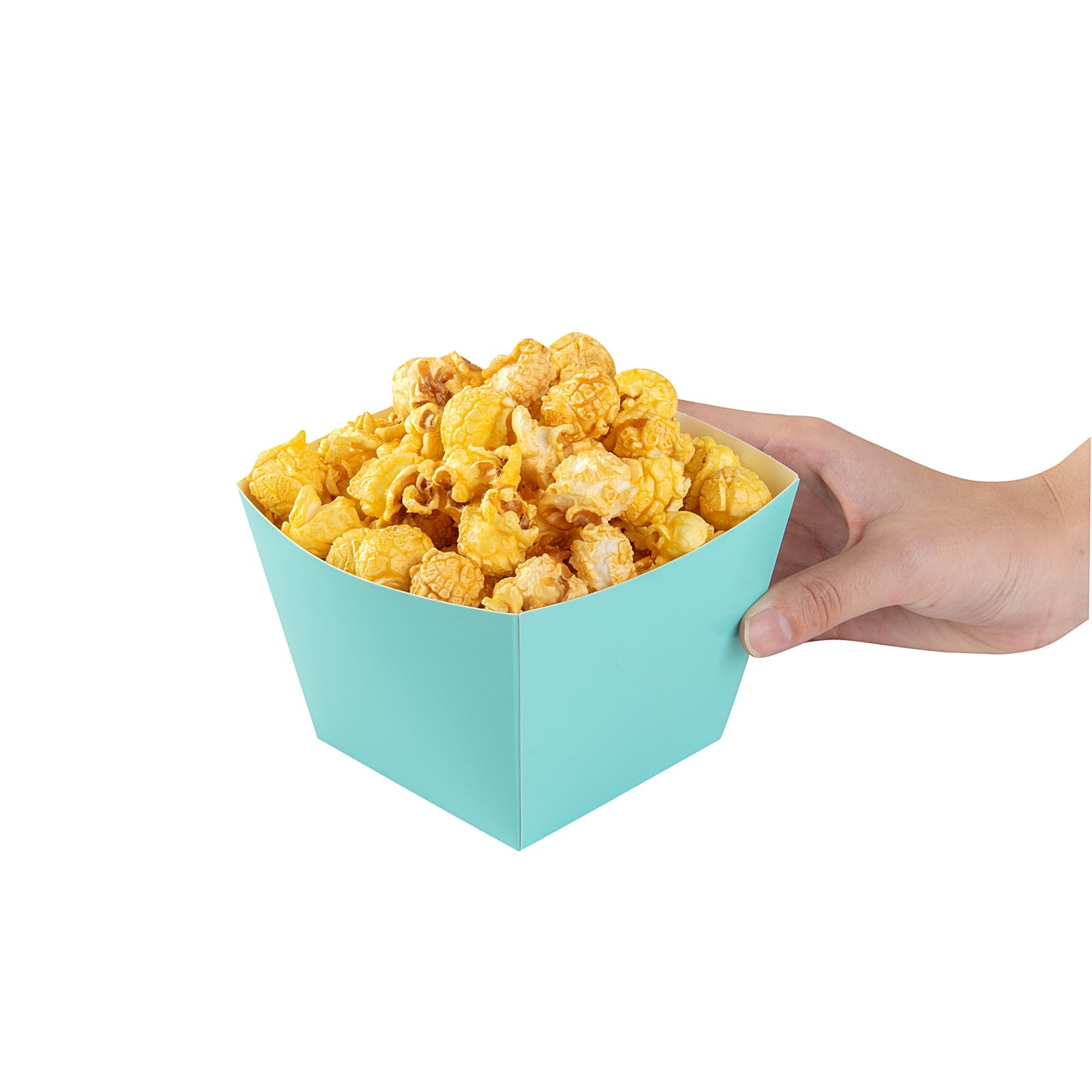 Bio Tek Square Turquoise Paper Snack Box - 4 1/4" x 4 1/4" x 3 1/4" - 200 count box