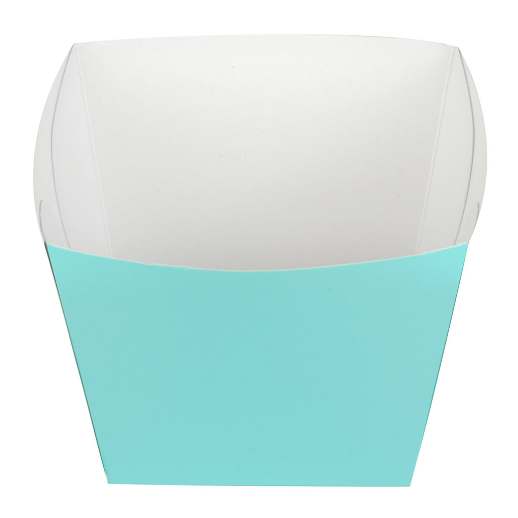 Bio Tek Square Turquoise Paper Snack Box - 4 1/4" x 4 1/4" x 3 1/4" - 200 count box
