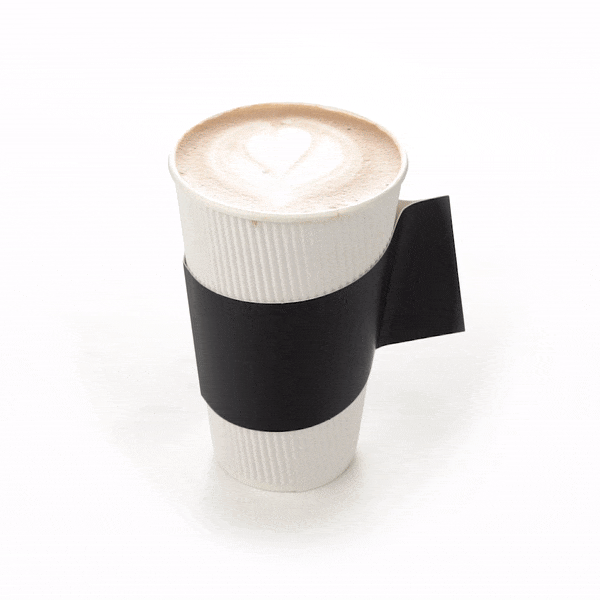 Restpresso Black Paper Coffee Cup Sleeve - with Handle, Fits 12 / 16 / 20 oz Cups - 1000 count box