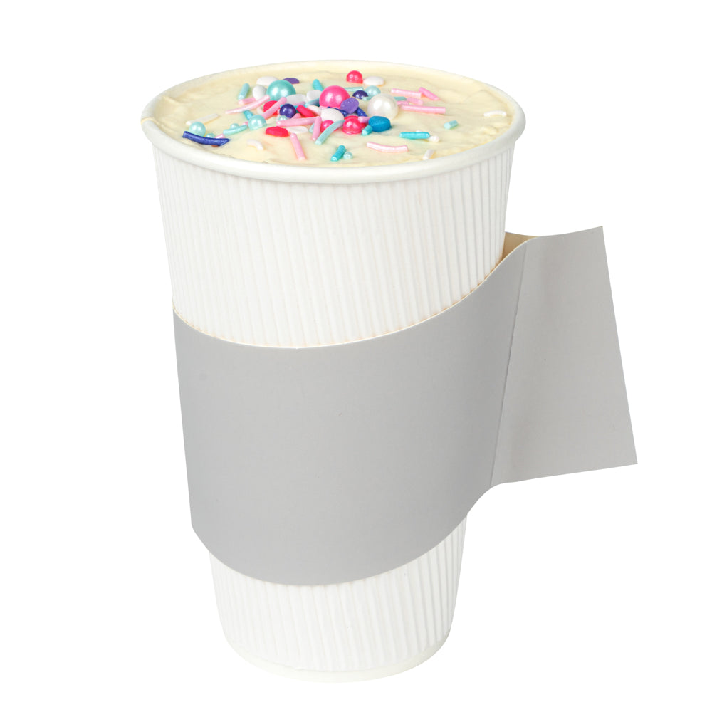 Restpresso Gray Paper Coffee Cup Sleeve - with Handle, Fits 12 / 16 / 20 oz Cups - 1000 count box