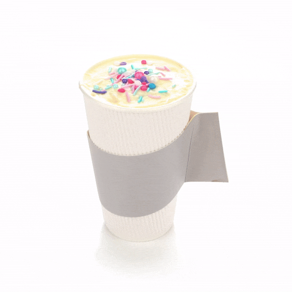 Restpresso Gray Paper Coffee Cup Sleeve - with Handle, Fits 12 / 16 / 20 oz Cups - 1000 count box