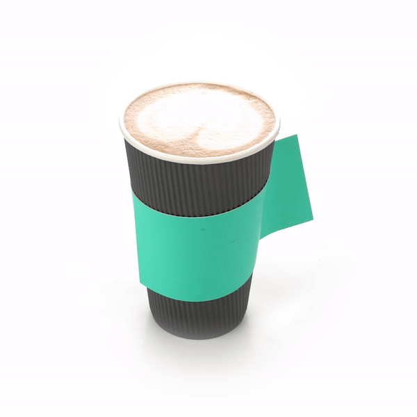 Restpresso Turquoise Paper Coffee Cup Sleeve - with Handle, Fits 12 / 16 / 20 oz Cups - 1000 count box