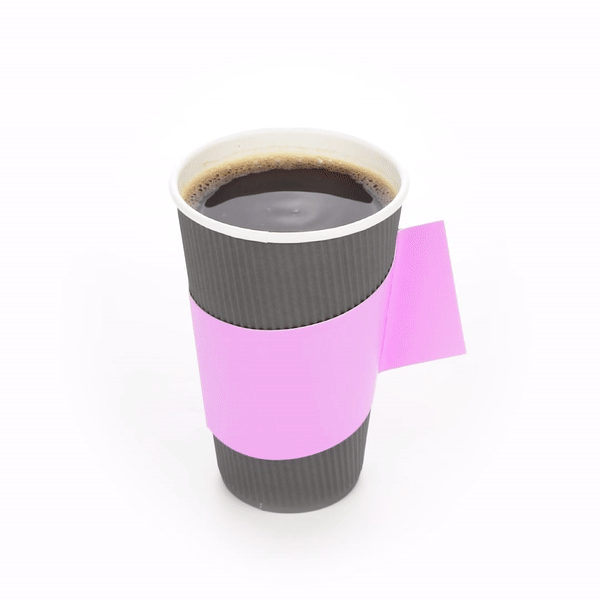 Restpresso Lavender Purple Paper Coffee Cup Sleeve - with Handle, Fits 12 / 16 / 20 oz Cups - 50 count box