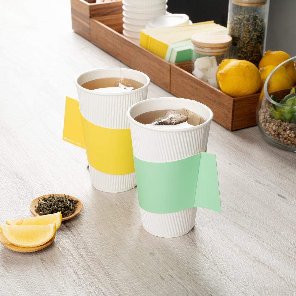 Restpresso Mint Green Paper Coffee Cup Sleeve - with Handle, Fits 12 / 16 / 20 oz Cups - 1000 count box