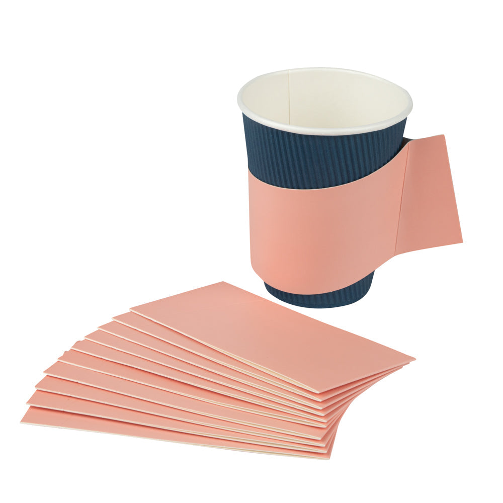 Restpresso Nude Paper Coffee Cup Sleeve - with Handle, Fits 12 / 16 / 20 oz Cups - 1000 count box