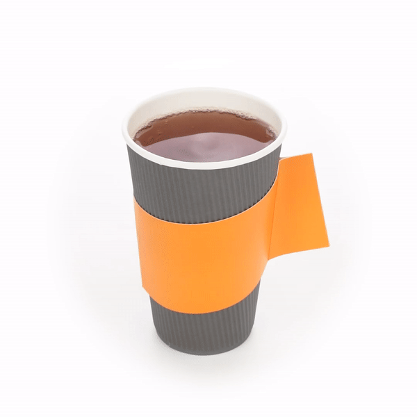 Restpresso Orange Paper Coffee Cup Sleeve - with Handle, Fits 12 / 16 / 20 oz Cups - 1000 count box