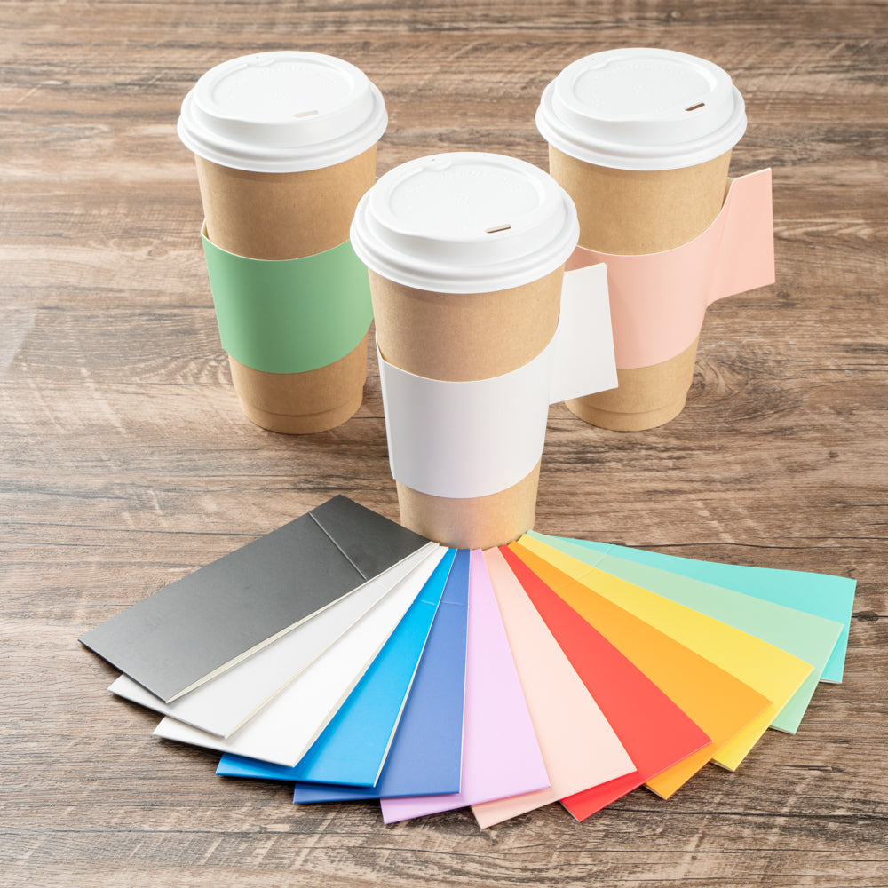 Restpresso White Paper Coffee Cup Sleeve - with Handle, Fits 12 / 16 / 20 oz Cups - 1000 count box
