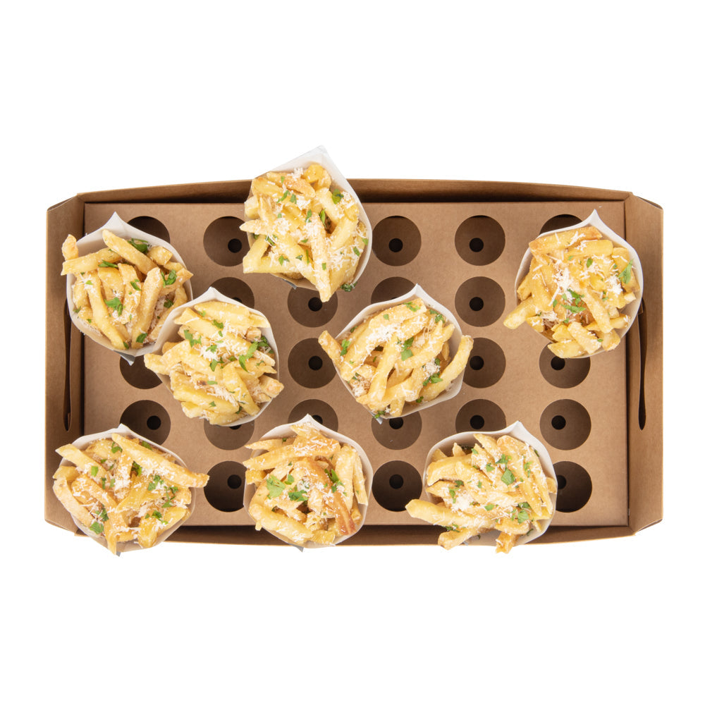 Cone Tek Kraft Paper Cone Holder - with Handles, 30 slots - 14 1/4" x 8 1/4" x 6" - 10 count box