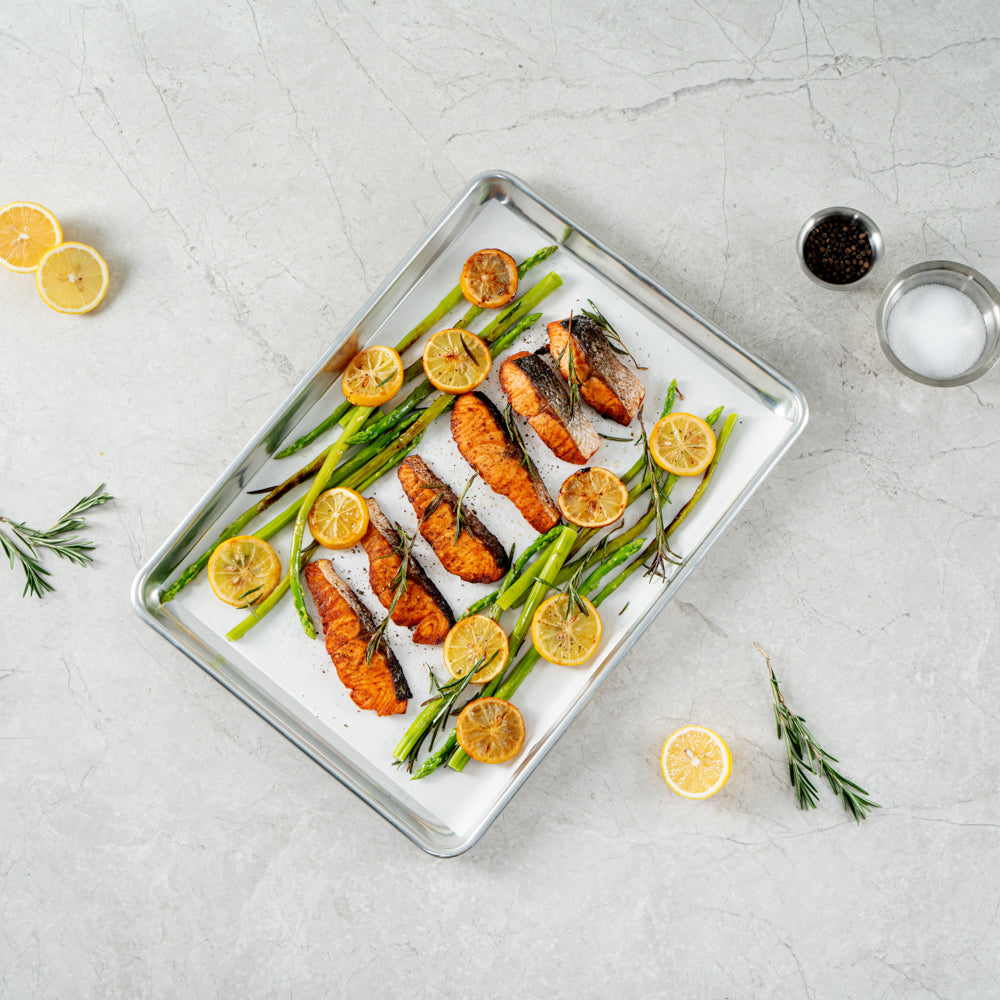 Pastry Tek White Parchment Paper Half Size Sheet Pan Liner - Silicone Coated - 12" x 16" - 200 count box