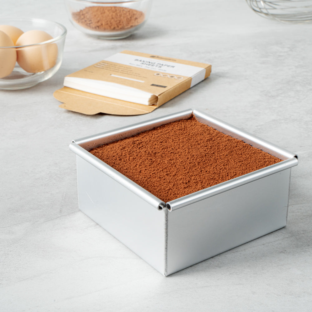 Pastry Tek White Parchment Paper Baking Sheet - Precut, Silicone Coated - 4" x 4" - 200 count box