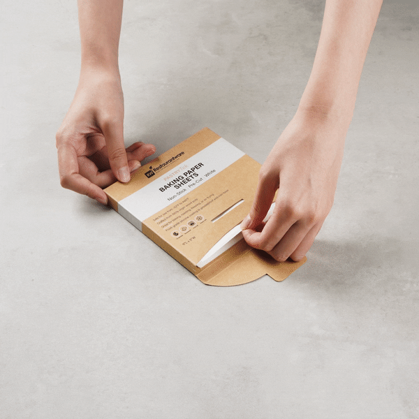 Pastry Tek White Parchment Paper Baking Sheet - Precut, Silicone Coated, Compostable - 5" x 5" - 1000 count box