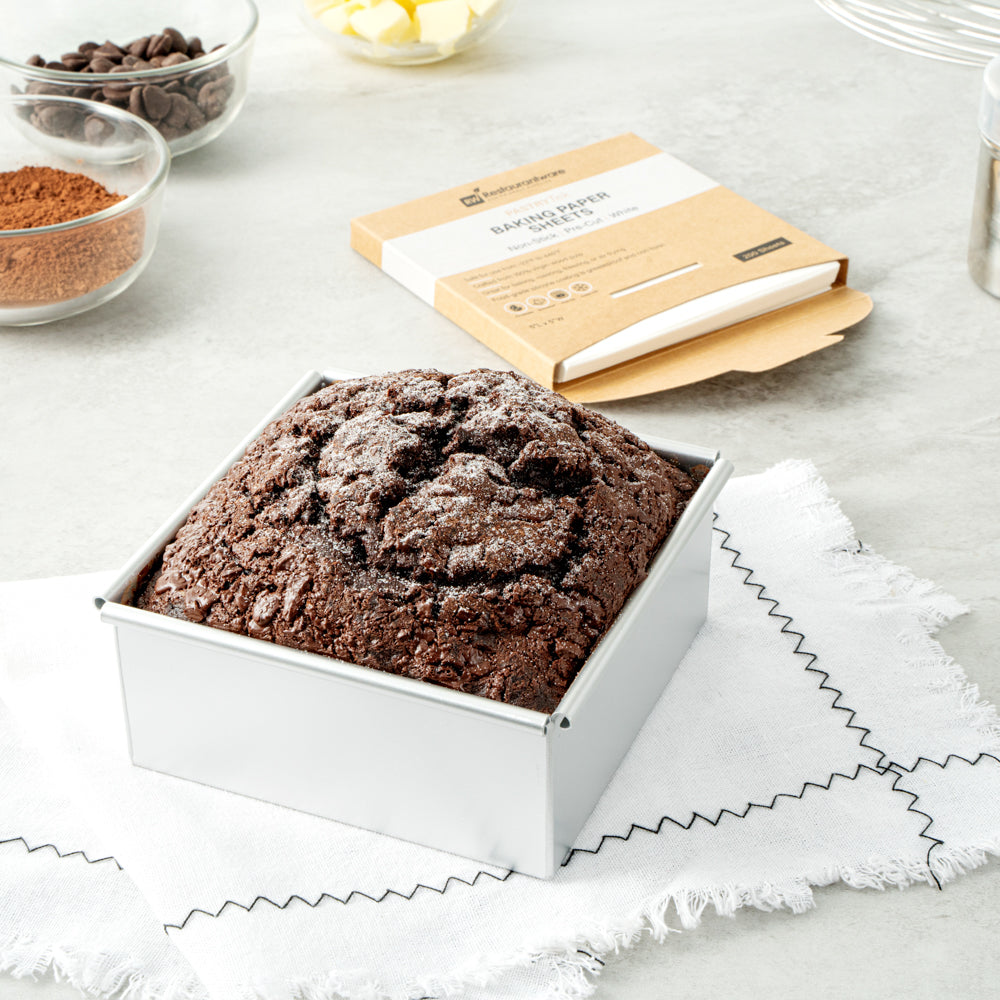Pastry Tek White Parchment Paper Baking Sheet - Precut, Silicone Coated, Compostable - 5" x 5" - 1000 count box