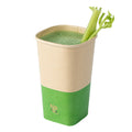 Hip 2 Be Square 16 oz Kraft and Green Paper Hot / Cold Drinking Cup - Single Wall - 3 1/4" x 3 1/4" x 5 1/2" - 500 count box