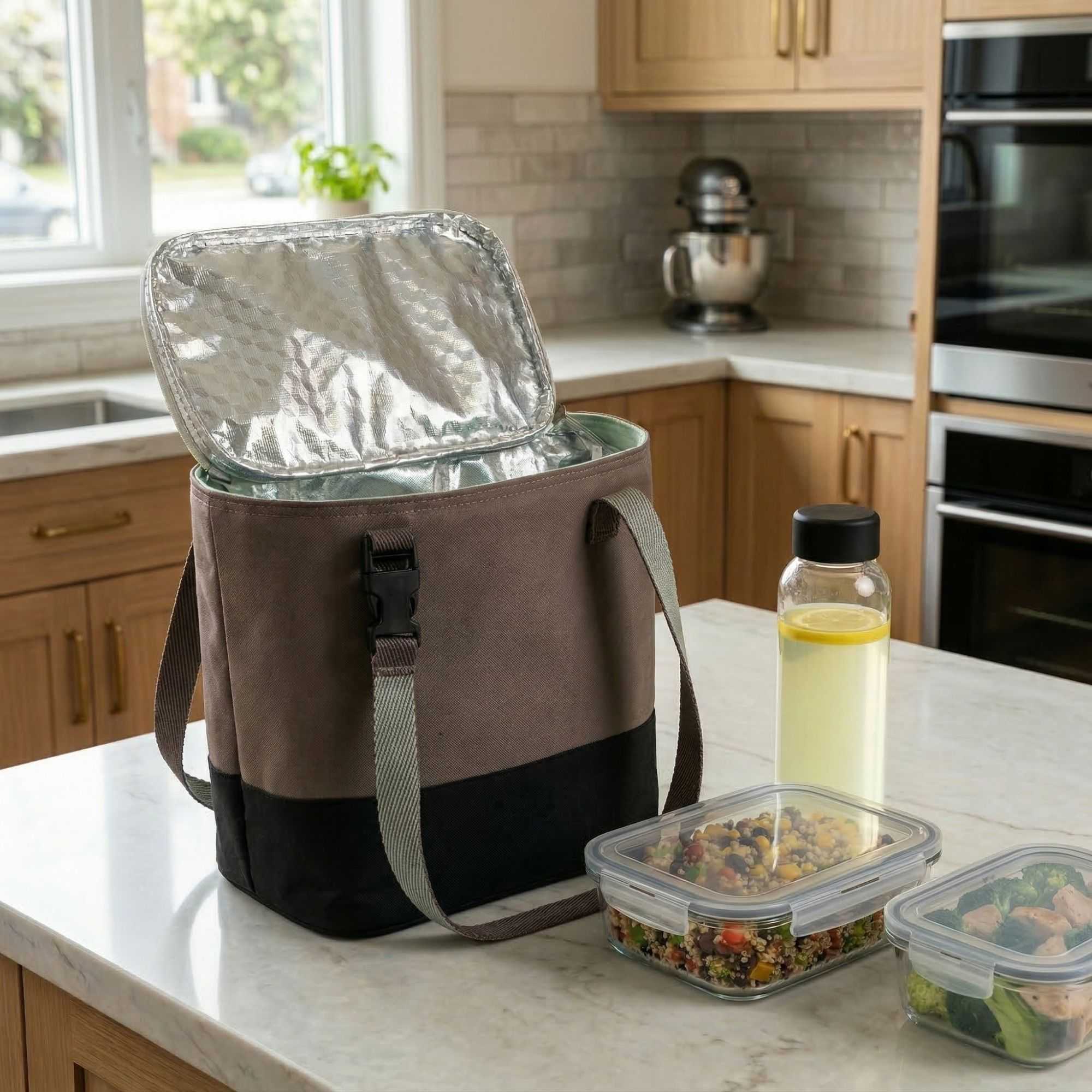 Bento Tek Buddha Box Insulated Lunch Bag - 8 3/4" x 5 1/2" x 7 3/4" - 1 count box