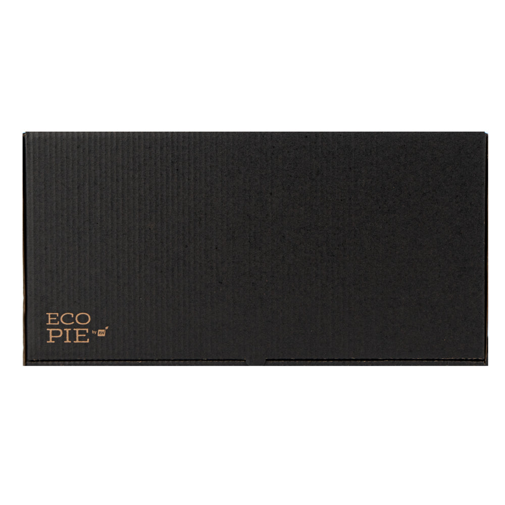 Eco Pie Kraft and Black Paper Corrugated Flatbread Box - 14" x 7" x 1 1/2" - 50 count box