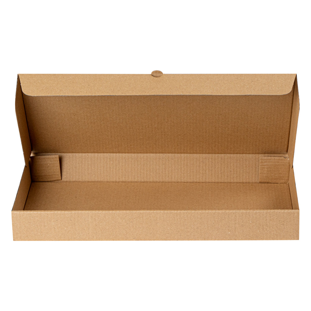 Eco Pie Kraft Paper Corrugated Flatbread Box - 14" x 7" x 1 1/2" - 50 count box