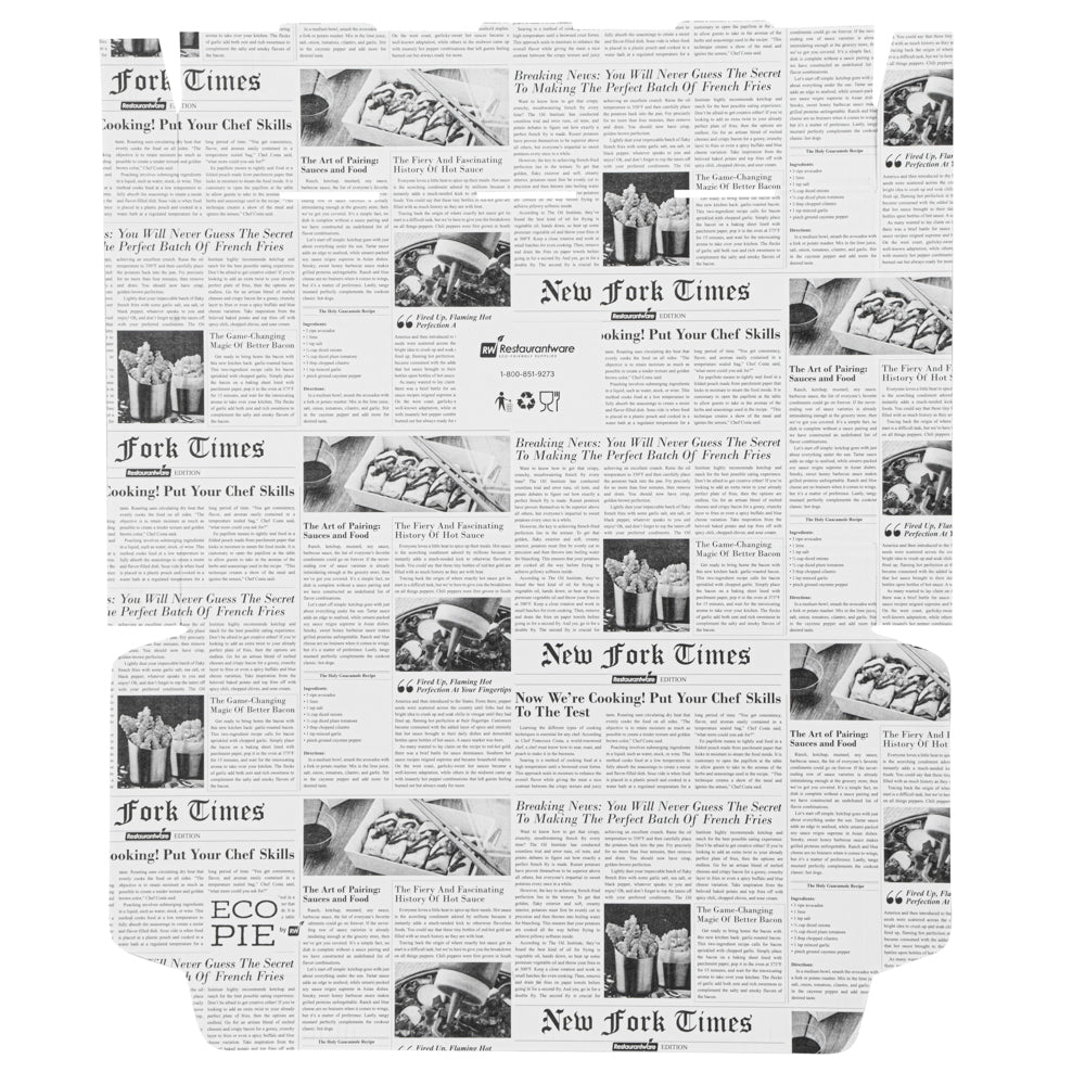 Eco Pie Newsprint and White Paper Corrugated Flatbread Box - 14" x 7" x 1 1/2" - 50 count box