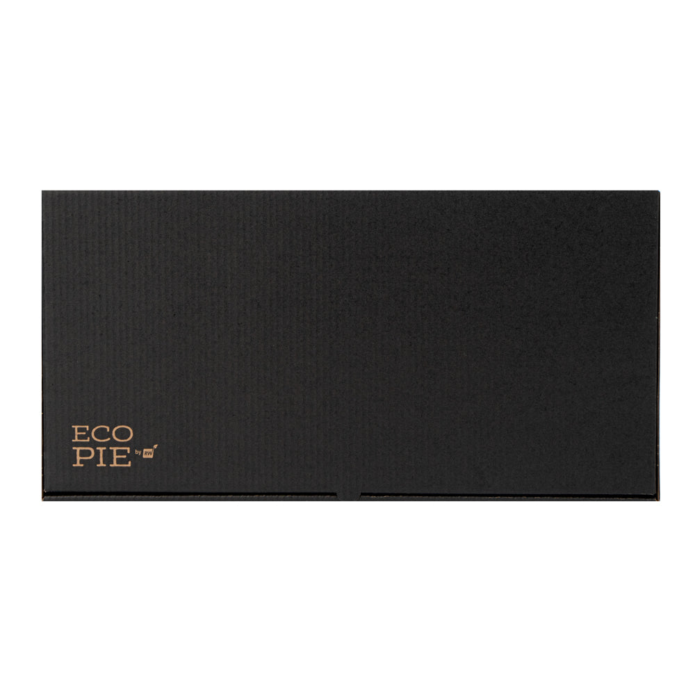 Eco Pie Kraft and Black Paper Corrugated Flatbread Box - 16" x 8" x 1 1/2" - 50 count box