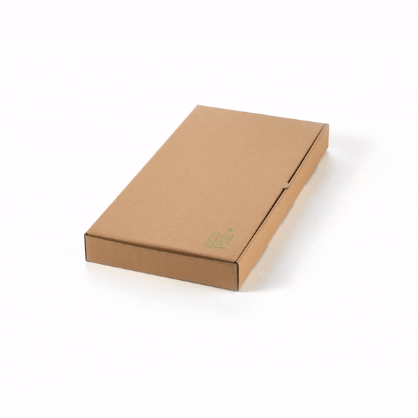 Eco Pie Kraft Paper Corrugated Flatbread Box - 16" x 8" x 1 1/2" - 50 count box