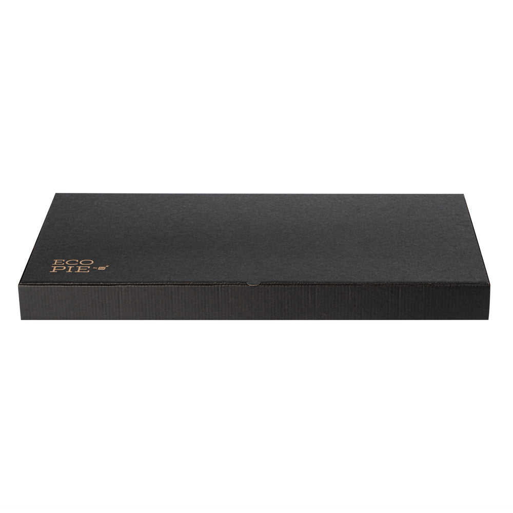 Eco Pie Kraft and Black Paper Corrugated Flatbread Box - 24" x 8" x 2" - 50 count box