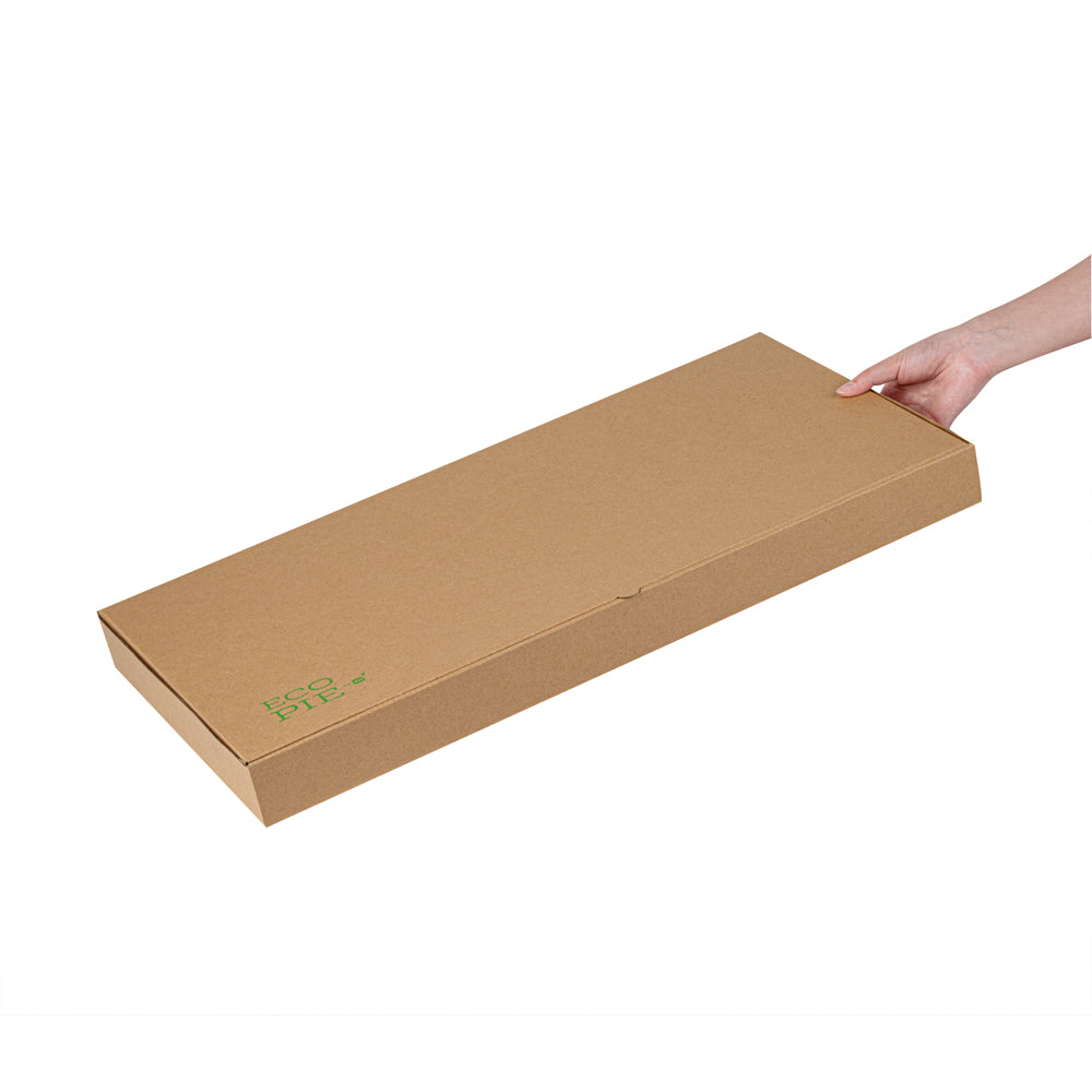 Eco Pie Kraft Paper Corrugated Flatbread Box - 24" x 8" x 2" - 50 count box