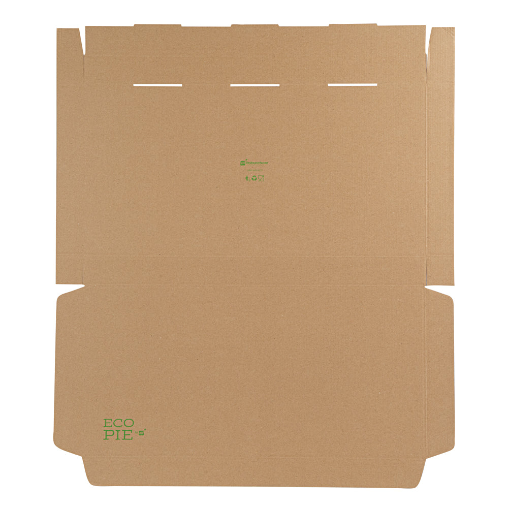 Eco Pie Kraft Paper Corrugated Flatbread Box - 24" x 8" x 2" - 50 count box
